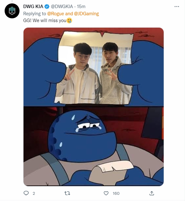 DK官推:GG!RGE我们会想念你的?