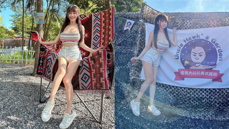 旋轉自拍被晃暈！辣模衣服太小件　網驚「走光」：霸氣側漏