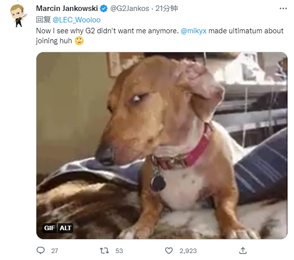 真回了?G2打野Jankos喊话Mikyx:终于知道为什么G2不要自己了