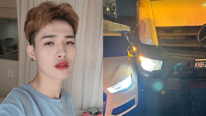鍾明軒夜間驚傳車禍！奧迪剛買1年「擦撞照曝光」心疼哭：年底水逆