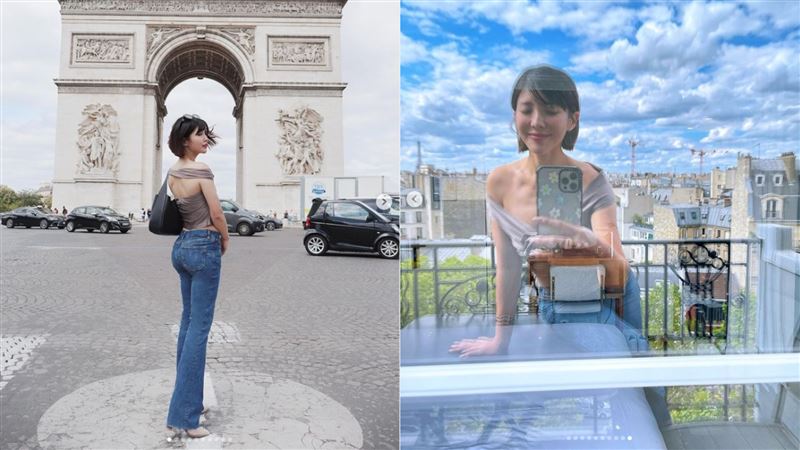 壯壯現身巴黎！1姿勢「黑絲襪快撐破」　全網暈：我沒了