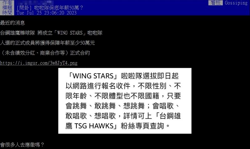 啦啦隊妹子「年薪50萬」很慘?內行一算驚「完虐上班族」:1場賺1w+