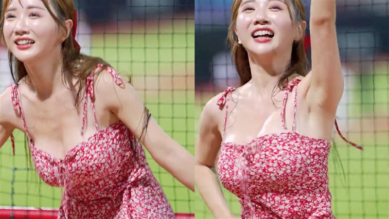 上下激抖!啦啦隊女神爆乳小洋裝「濕身應援」 網晃暈:真人版娜美