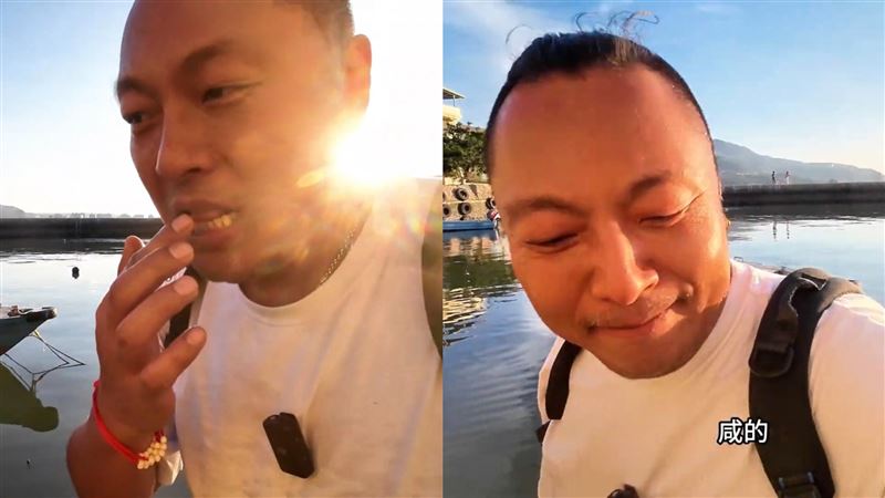 中國網紅第一次來台玩！鐵口淡水河肯定是「淡水」　嚐一口秒吐掉：鹹的