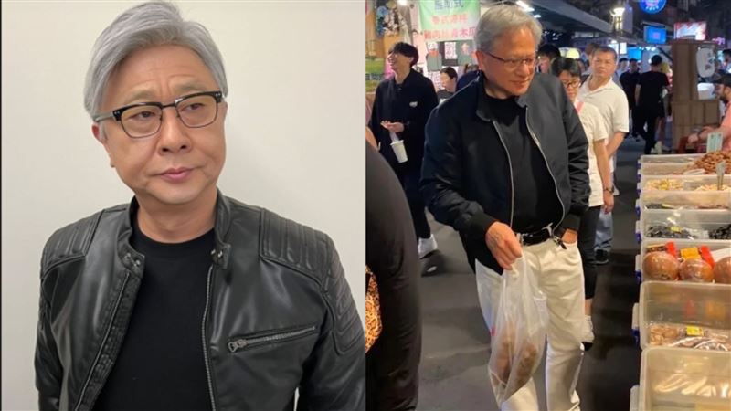 邰智源「Cos黃仁勳」衝寧夏夜市！白髮配黑皮衣　網全笑翻：一日王偉忠