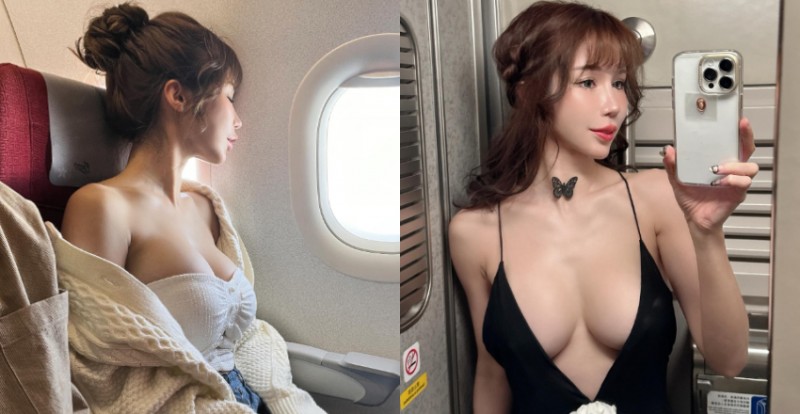 搭機遇到隔壁正妹乘客胸前隆起兩個大山丘　都快把窗戶遮住啦！