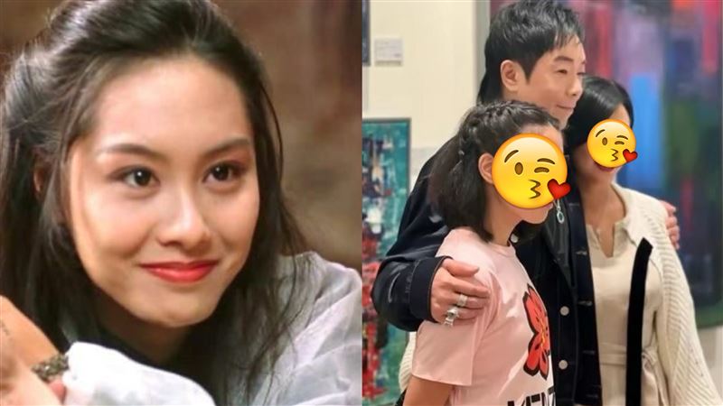 52歲紫霞仙子朱茵長這樣！一家三口罕見同框　12歲愛女五官複製老公