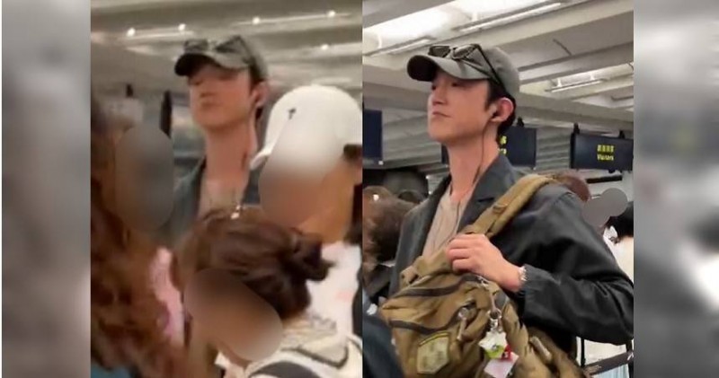 野生吳慷仁現身香港機場！大方無遮掩　獨自排隊展現公德心