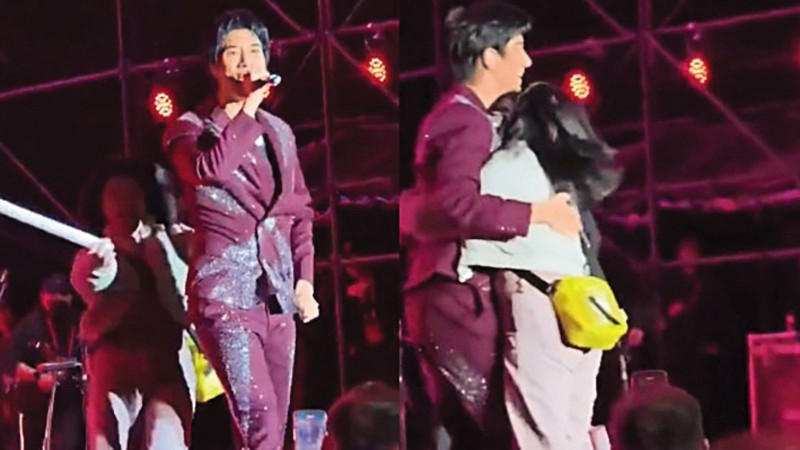 王力宏婚變後魅力依舊！狂粉衝上台「熊抱」解渴　高EQ回應