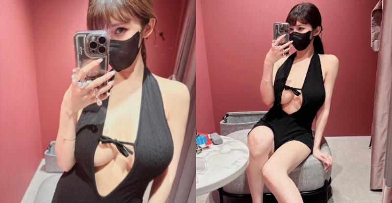 巨乳甜心《安希Anxi》曝光深V私服　一路開到肚臍涼快又顯身材