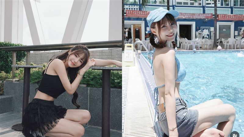 元元泳池邊脫了!火辣綁帶比基尼洩「性感S曲線」 羞喊:沒理由不玩水