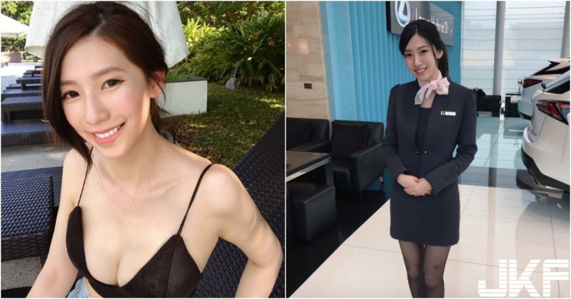 台灣LEXUS出現「正妹女業務」！制服下好身材一到海邊藏不住！「白白圓圓」好兇哦！