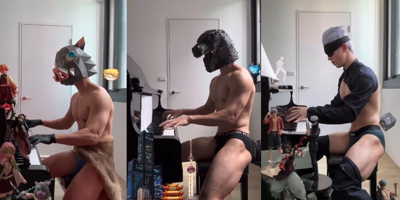 胸肌太犯規!台灣猛男Cosplay彈琴日本爆紅 帥臉讓人一秒戀愛