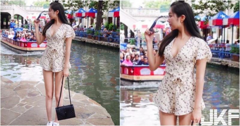 度假驚見「低胸洋裝妹」！深Ｖ開口「半乳外露」！渾圓美景讓整船遊客都受不了啦！