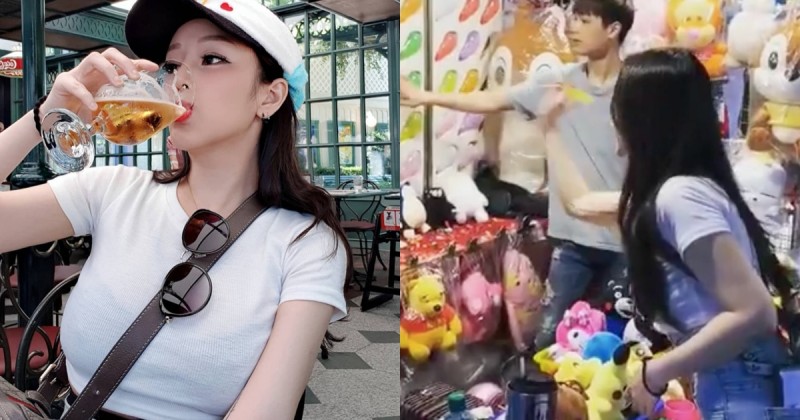 「超兇猛獅子女」Ba gel夜市射氣球，正面挺出「Ｆ級罩杯」讓人想把獎勵都給她！