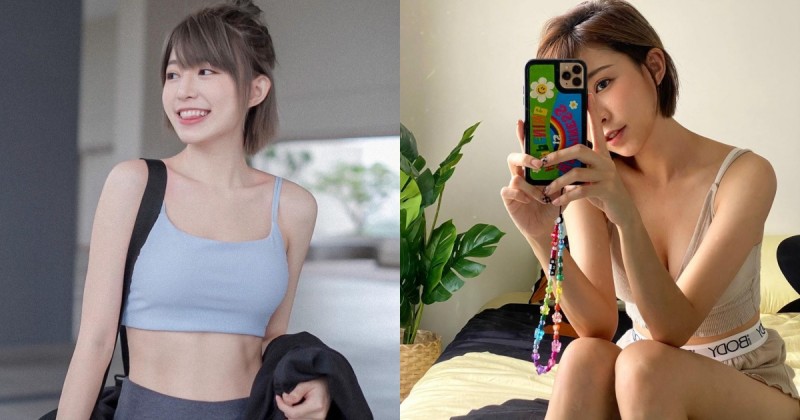 「大馬短髮美乳妹」激似林明禎！甜美笑容火辣身材好吸睛，超狂馬甲線更厲害！