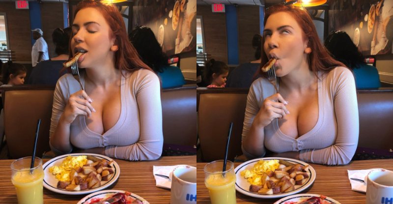 邪惡！爆乳妹「真空吸吮」吃洋腸　深喉嚨配華麗的高潮式白眼畫面有聲音