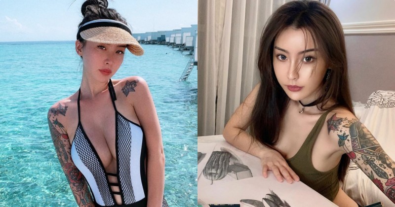 美艷DJ「Queena昆娜」畫素描小蠻腰外露，胸前的深溝也辣到翻了！