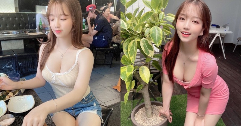 清純吃貨女孩「爆乳吃燒烤」，雪白肌膚＋Ｓ型曲線網友讚爆！