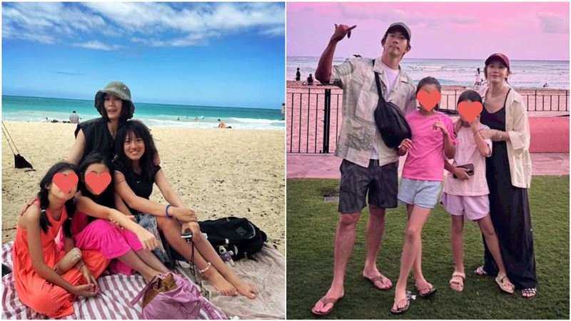 咘咘、波妞暴風抽高！賈靜雯驕傲曬長腿照：快比我高　難忘夏威夷旅程