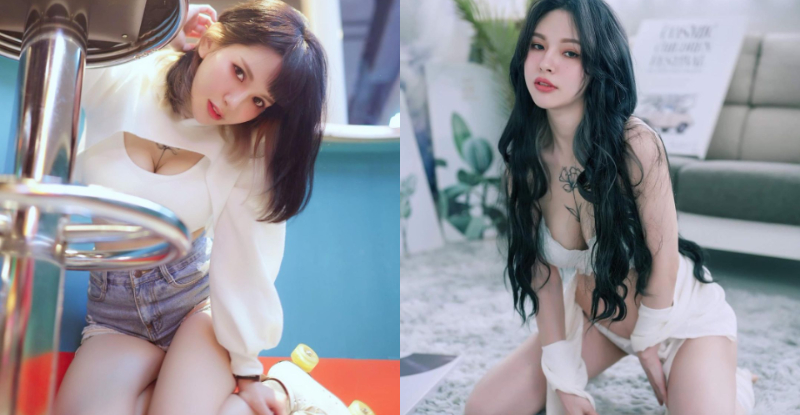 兇猛正妹「古榕榕」倒大奶躲椅腳，「深長海溝」讓人無法忽視！