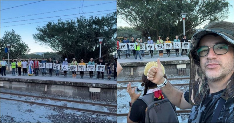 吳鳳當鏟子超人火車站見暖心畫面　災民月台舉牌致謝「翻面還有驚喜」