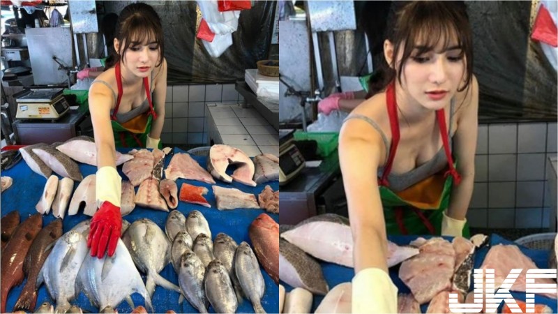 捕獲超正「魚販正妹」 劉芃芃，低胸背心大露深溝 真的是市場最美風景&#8230;