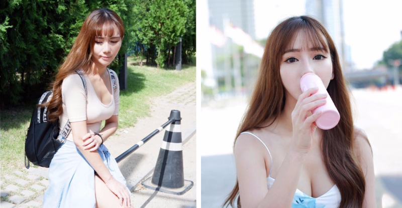 水嫩感無敵！「白皙嫩模」帶長輩曬太陽，胸前「有感重量」太吸睛了！