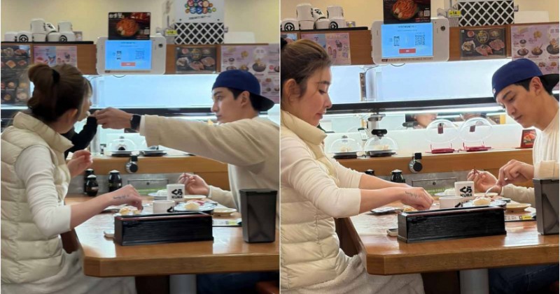 許維恩、王家梁吃壽司　為女兒「集盤拚扭蛋」可愛互動全被拍