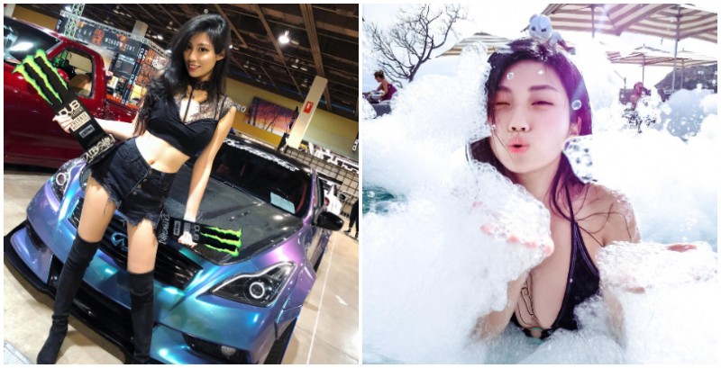 火辣「長腿車模」還有「渾圓美乳」！完美身材加上陽光笑容，讓人無法招架的終極魅力！