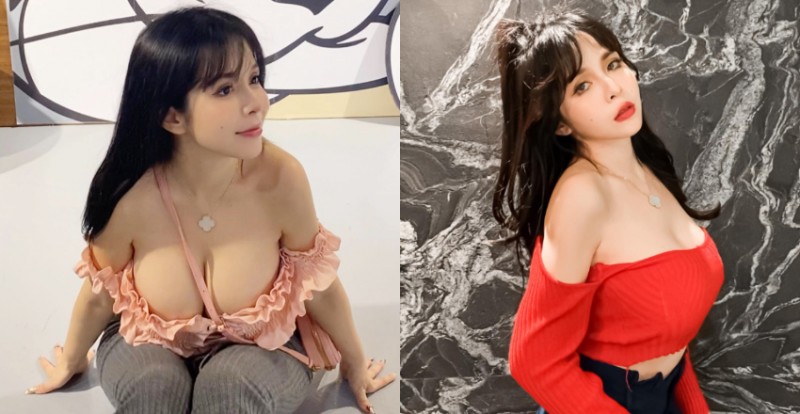 這就是波神的威力！木瓜姊姊「Mandi香菱」一彎腰乳量傾瀉而出