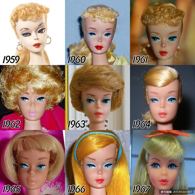 1959年 – 2015年　你喜歡哪一個年代的芭比娃娃？