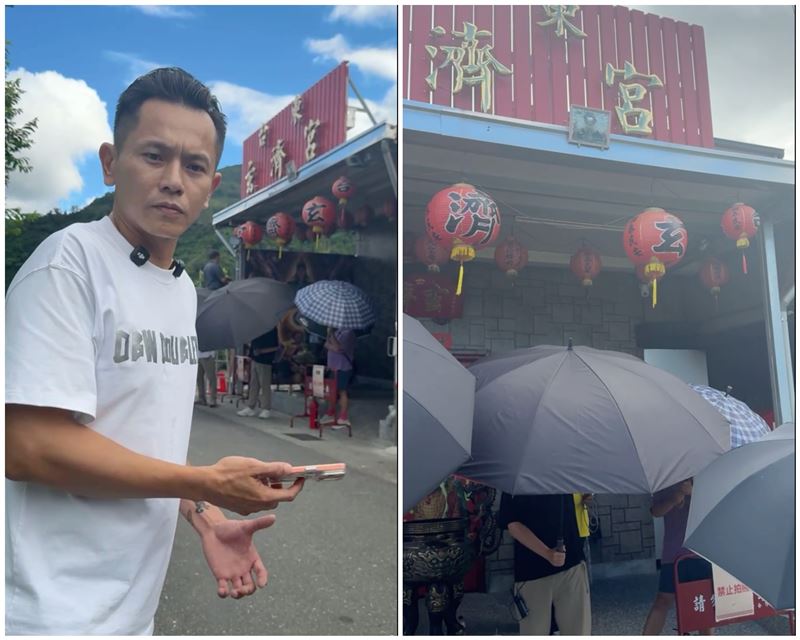 才剛遭10桶穢物炸廟門⋯尬電又出事了!網紅AJ哥登門直播 玄濟宮叫警察
