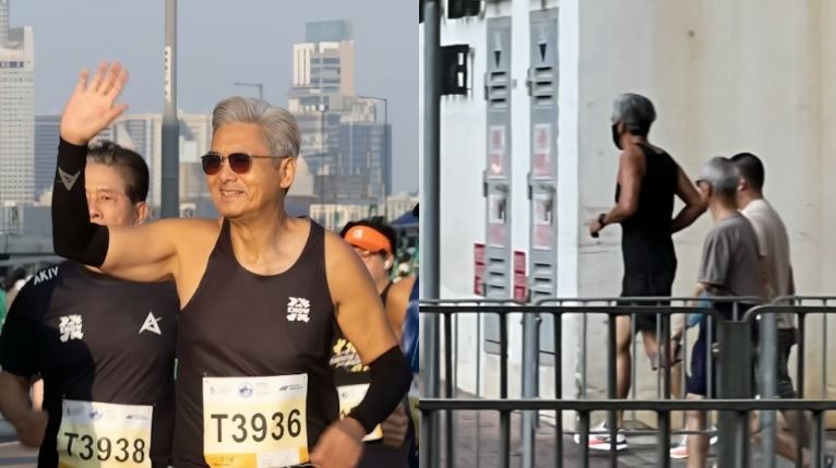 71歲周潤發慢跑再被捕獲!滿頭銀髮親民揮手 帶動圈內「巨星跑隊」風潮