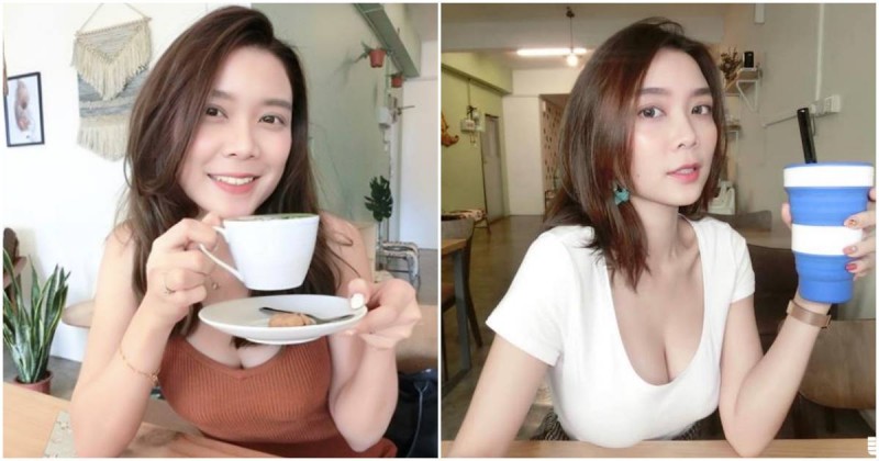 大馬正妹Peisy推廣環保杯，「超低領口」讓大家眼睛移不開了！
